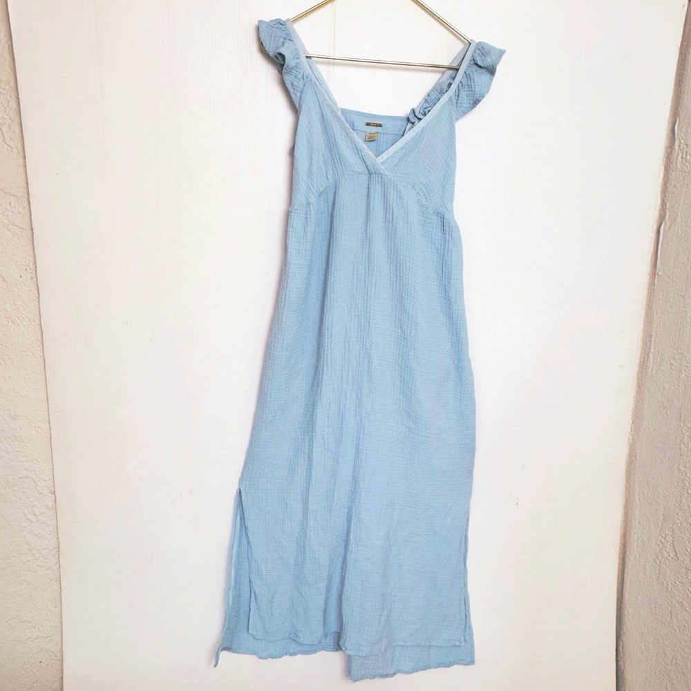 Magaschoni Organic Cotton Light Blue Gauze Flowing Maxi Dress XSmall